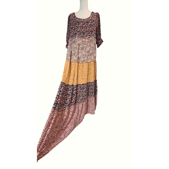 Natural‎ Life Floral Tiered Maxi Dress Cottagecore Bohemian Boho Casual Women - Picture 7 of 8